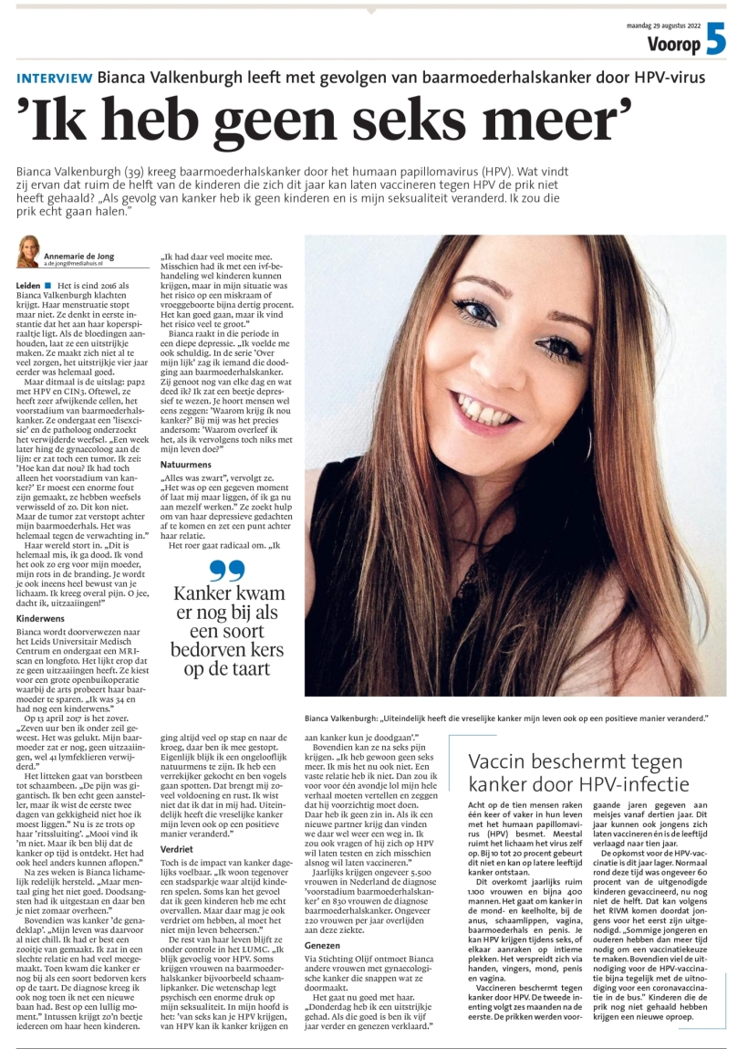 20220829 Bianca in NH dagblad