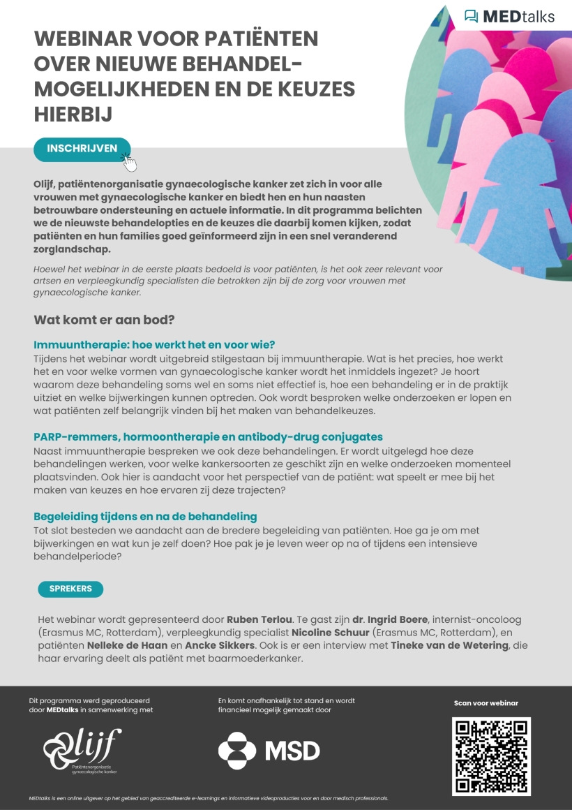 Flyer webinar nieuwe behandelmogelijkheden
